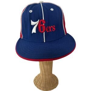 New Era 59 Fifty NBA Hat 76ers Cap Size 7.5 Fitted Pinwheel
